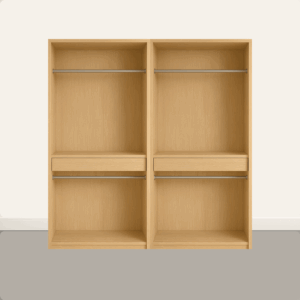 Double hanging with central drawer