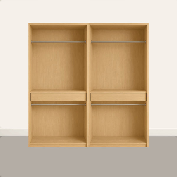 Double hanging with central drawer