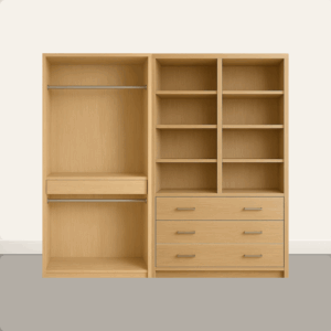Double hanging with multiple shelves