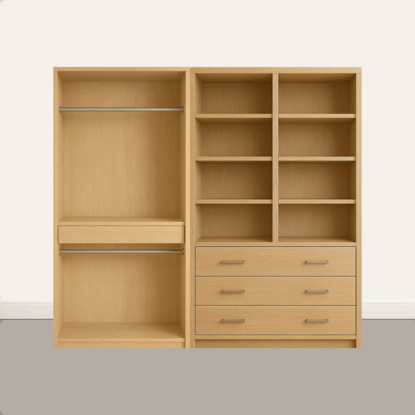 Double hanging with multiple shelves