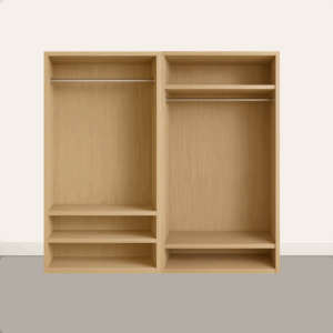 Double hanging with shelves