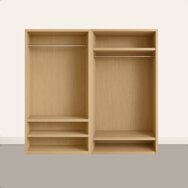 Double hanging with shelves