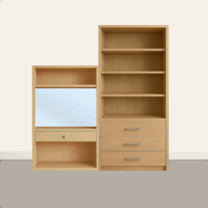 Makeup with shelves and drawer